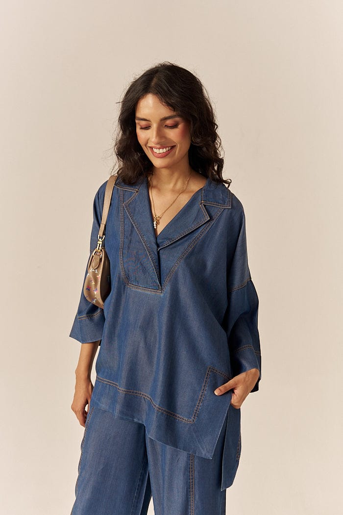 CHAITINI KAFTAN TOP SPACELINES