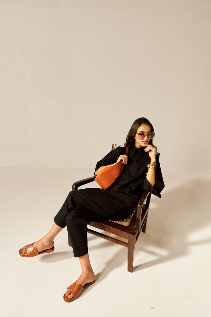 IKIGAI BLACK CO-ORD SET SPACELINES