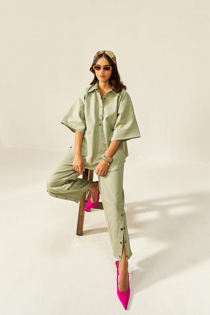 DOLLA CO-ORD SET IN FROSTY GREEN