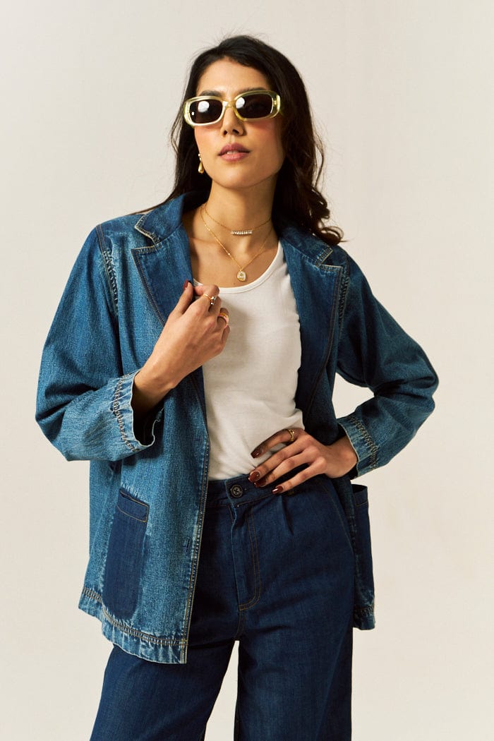 LANA DENIM SHACKET SPACELINES