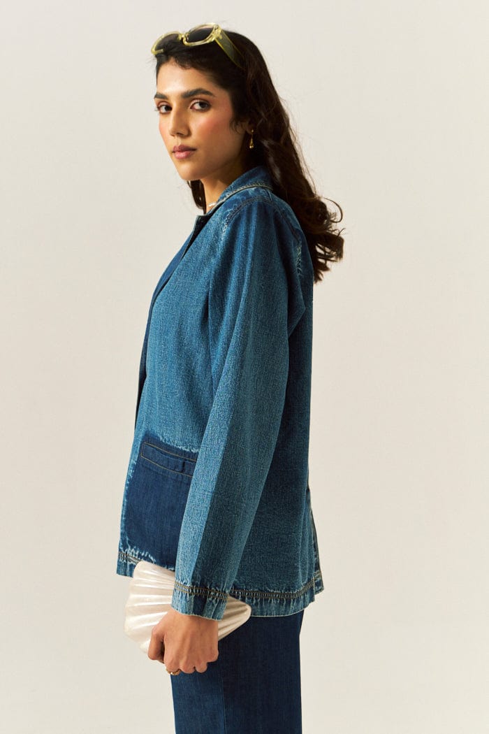 LANA DENIM SHACKET SPACELINES