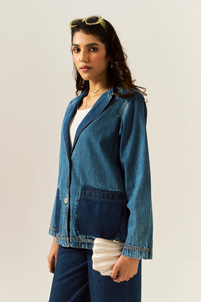 LANA DENIM SHACKET SPACELINES