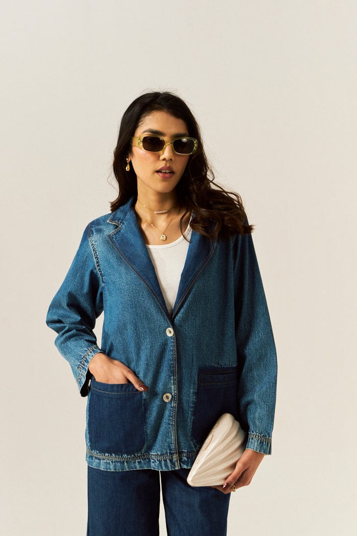 LANA DENIM SHACKET SPACELINES