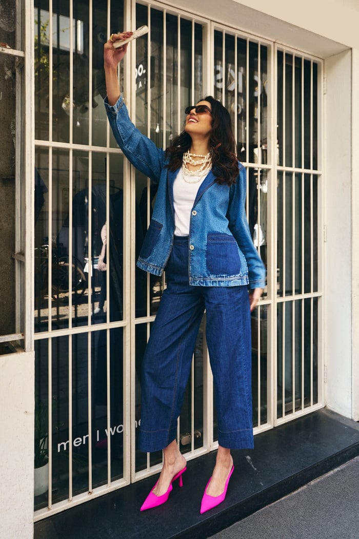 LANA DENIM SHACKET SPACELINES