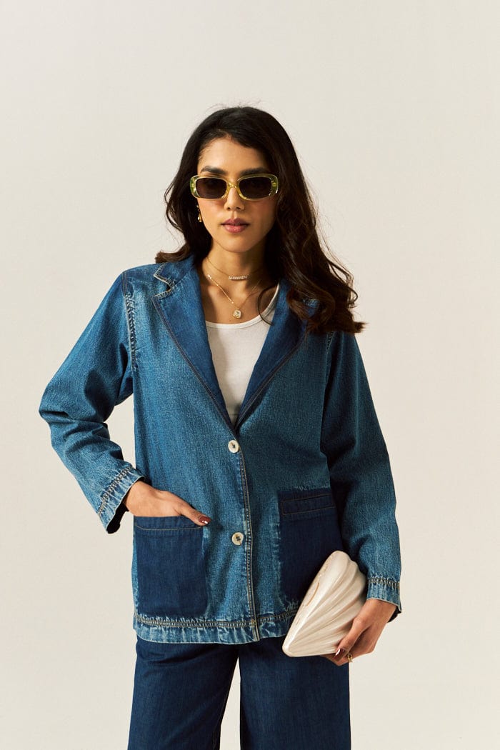 LANA DENIM SHACKET SPACELINES