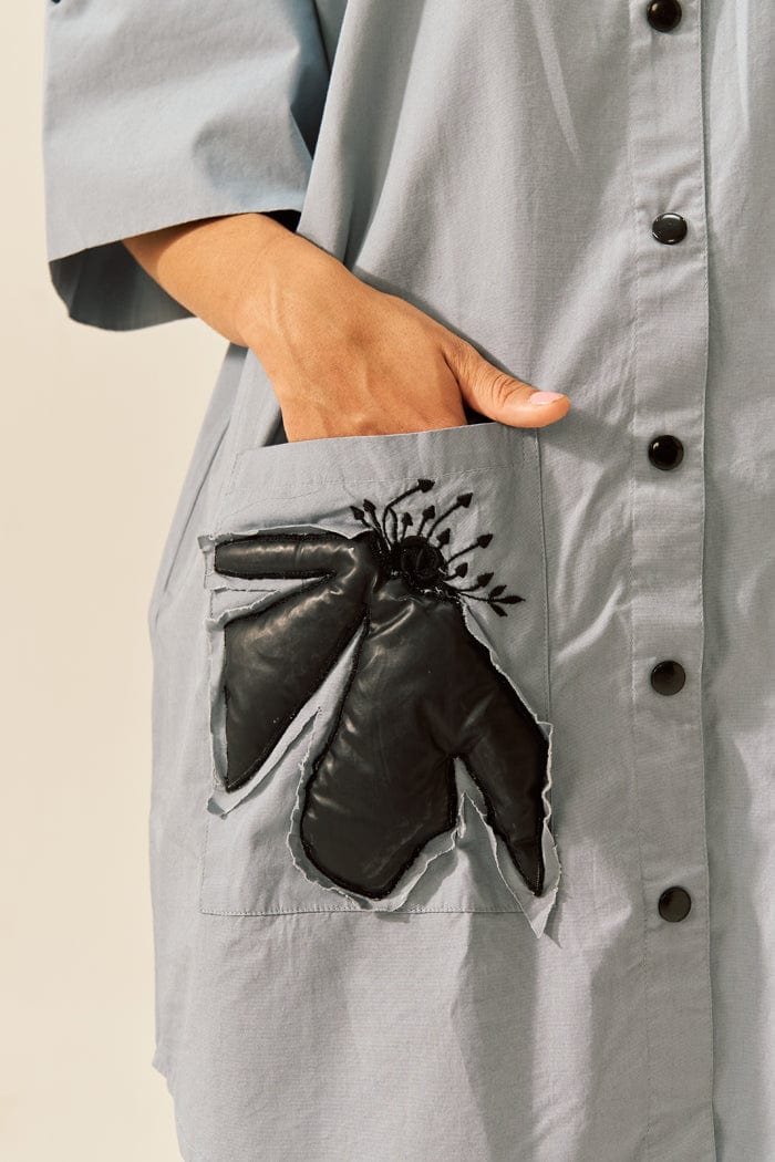 LAVASA CO-ORD SET IN FADED BLU SPACELINES
