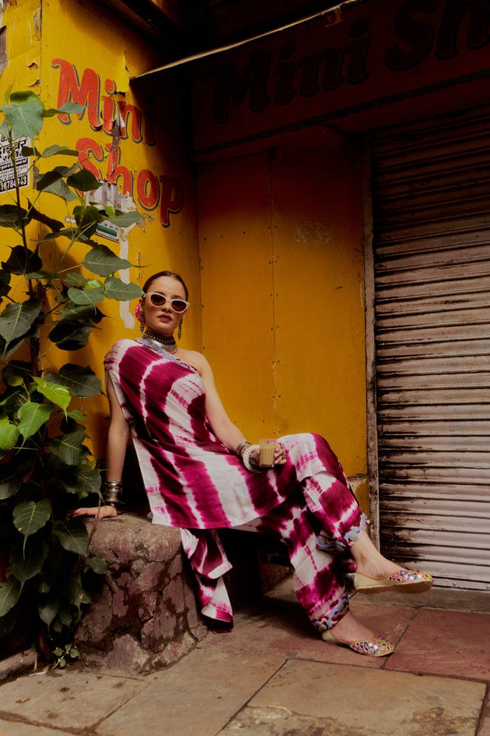 MAHA TIE-DYE KAFTAN AND PANTS SET SPACELINES