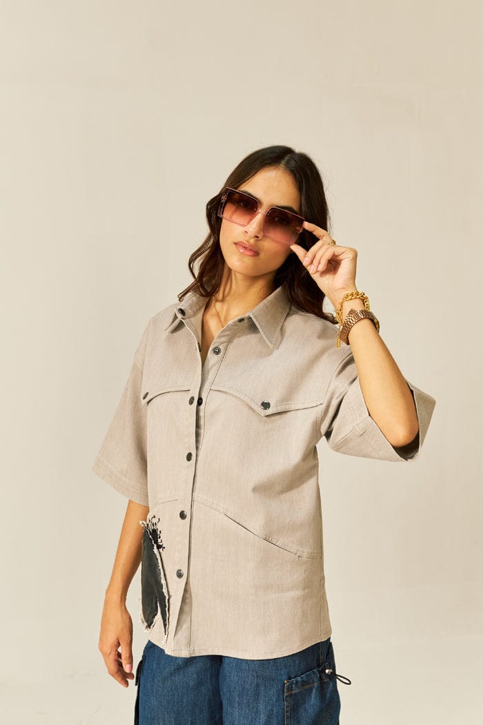 SWEET CHAI SHIRT IN OPAL GRAY SPACELINES
