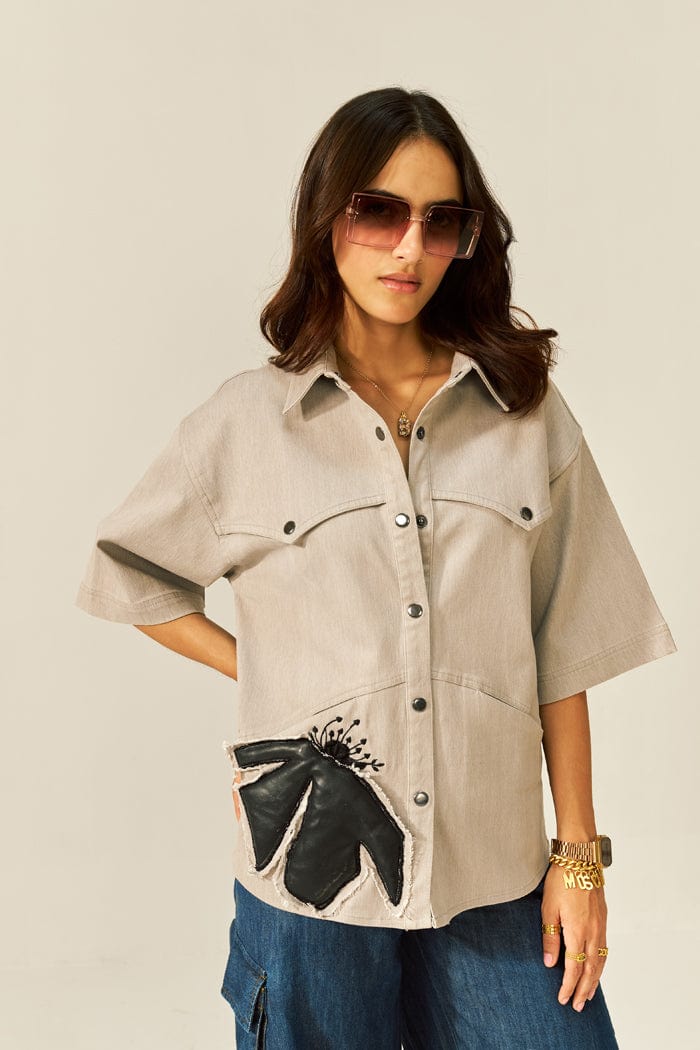 SWEET CHAI SHIRT IN OPAL GRAY SPACELINES